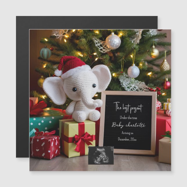 Festive holiday Christmas pregnancy announcement  (Front/Back)