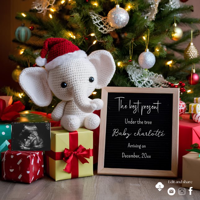 Festive holiday Christmas pregnancy announcement  (Creator Uploaded)