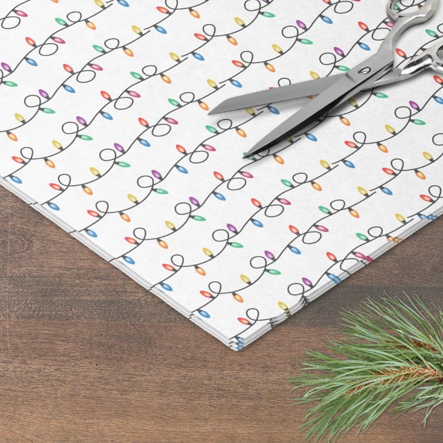 Festive Holiday Christmas String Lights Tissue Paper (Festive Holiday Christmas String Lights Tissue Paper)