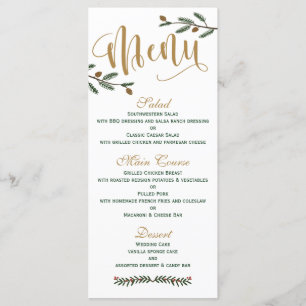 Festive Holiday Christmas Wedding Menu