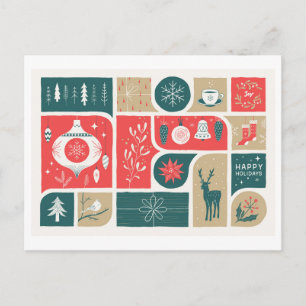Festive Holiday Collage Postcard