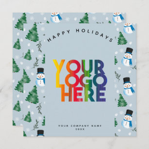 Festive Holiday Corporate Business Logo Christmas Card