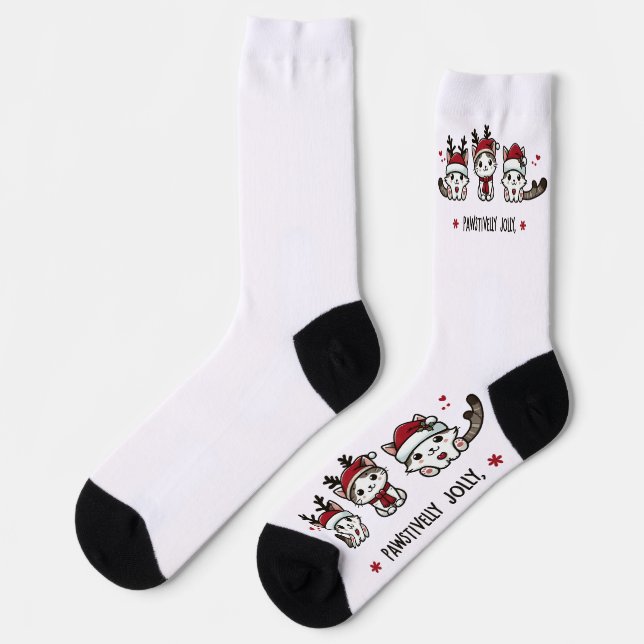 Festive Holiday Cute Christmas Socks (Left)