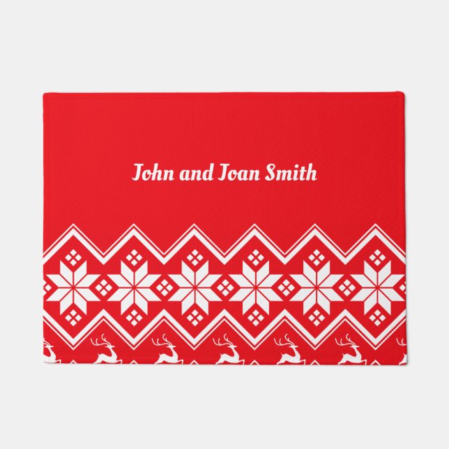 Festive holiday design template, customisable door doormat (Front)