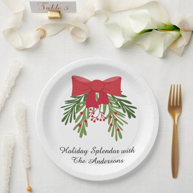 Festive Holiday Dining Décor Paper Plate (Wedding)