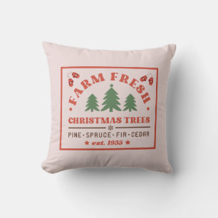 Festive Holiday Farm Fresh Christmas Trees Mittens Cushion