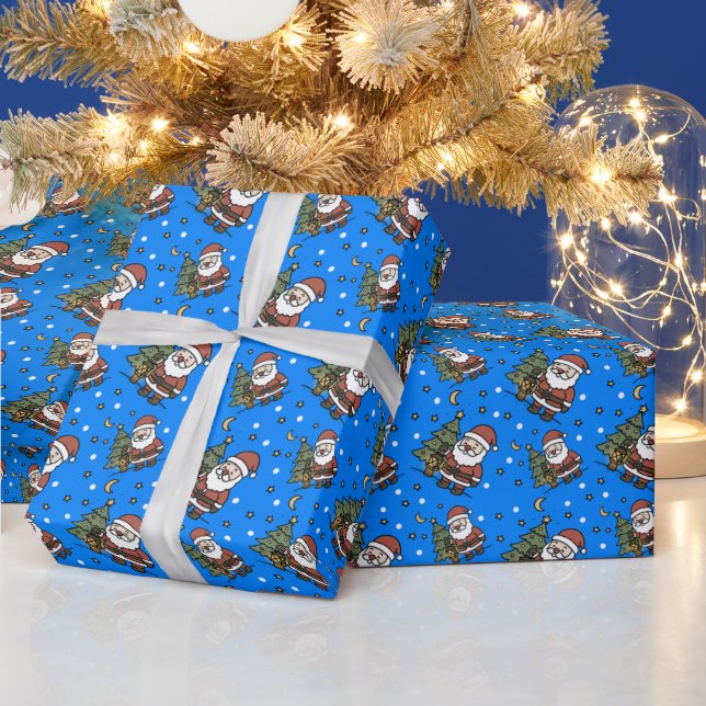 Festive, Holiday Father Christmas, Santa Wrapping Paper (Holidays)