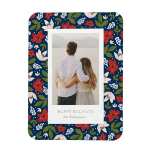 Festive Holiday Floral Magnet