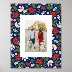 Festive Holiday Floral Poster