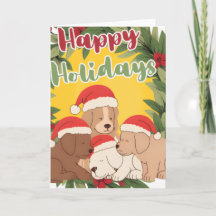 Festive Holiday Folded Greeting Card