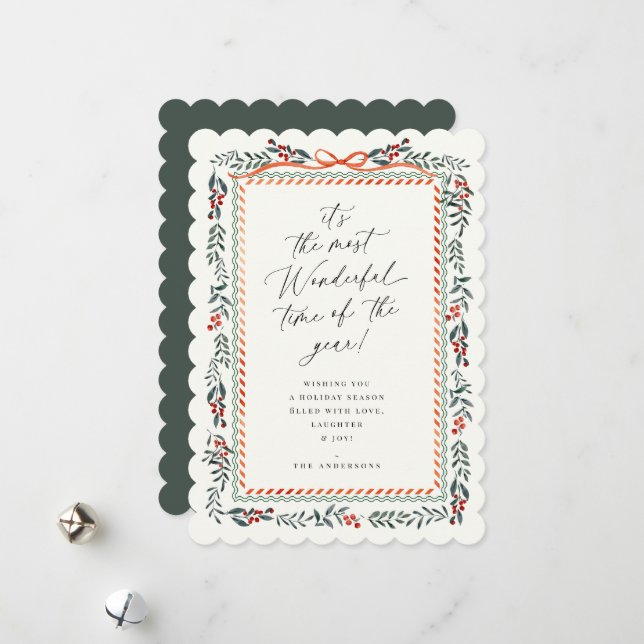 Festive Holiday Frame Christmas Card (Front/Back In Situ)