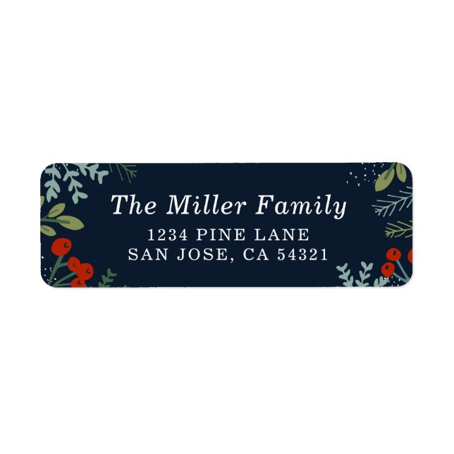Festive Holiday Frame Return Address Label (Front)