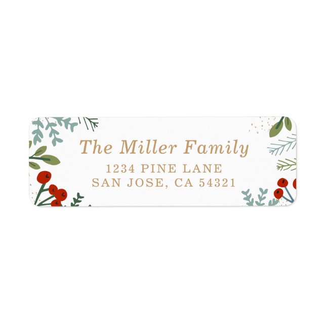 Festive Holiday Frame Return Address Label (Front)