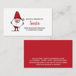 Festive Holiday - Grumpy Santa - Drinks Ticket Enclosure Card