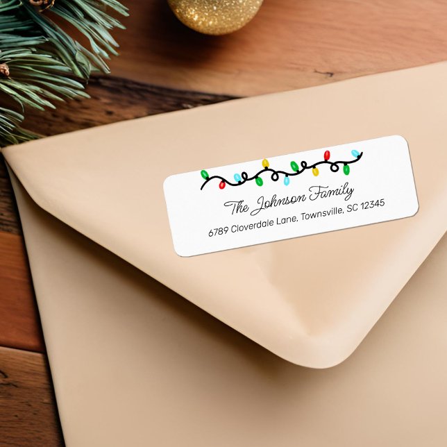 Festive Holiday Lights Return Address Label (Creator Uploaded)