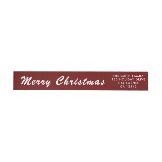 Festive Holiday Merry Christmas Golden Glitter  Wrap Around Label (Individual)