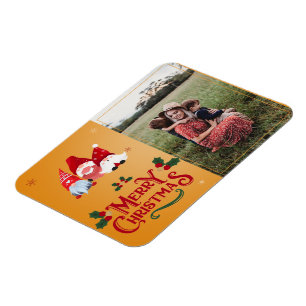 Festive Holiday Merry Christmas Keepsake Photo Magnet