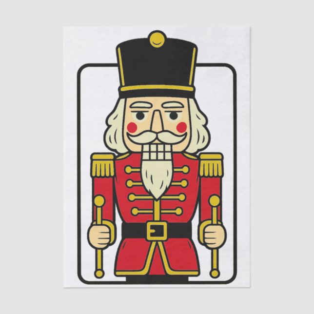 Festive Holiday Nutcracker Decoupage Tissue Paper (Front)