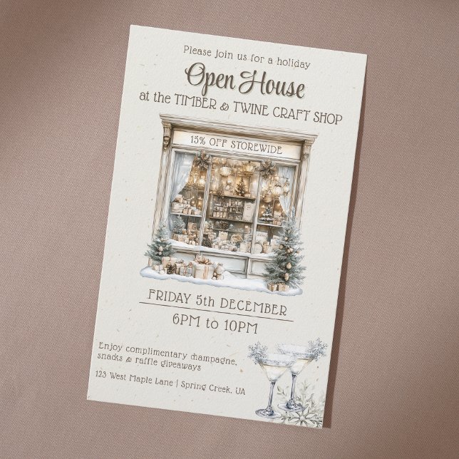 Festive Holiday open house cosy shop marketing Flyer (Creator Uploaded)