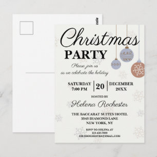 Festive Holiday Ornament Christmas Party  Postcard
