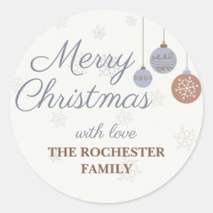 Festive Holiday Ornament Merry Christmas Classic Round Sticker