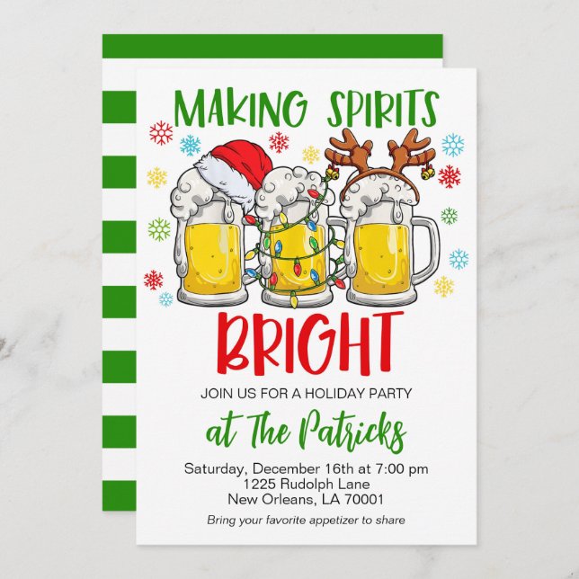 Festive Holiday Party Invitation (Front/Back)