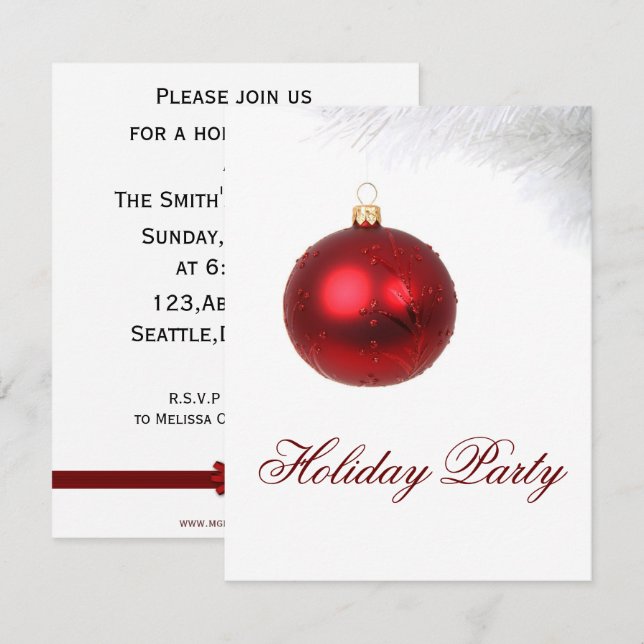 festive Holiday Party Invitations (Front/Back)