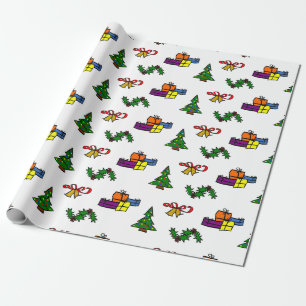 Festive Holiday Pattern Wrapping Paper
