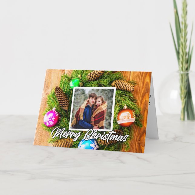 Festive Holiday Photo Template Merry Christmas (Front)