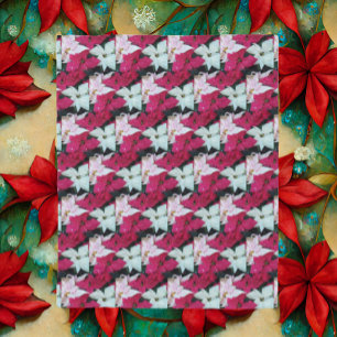 Festive Holiday Poinsettias Pattern Fleece Blanket