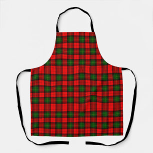 Festive Holiday Red and Green Scottish Plaid Apron