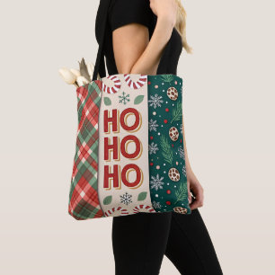 Festive Holiday Typography Patterns for Tote Bags