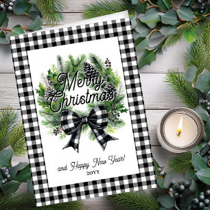 Festive Holiday Wreath Merry Christmas Non-Photo Card