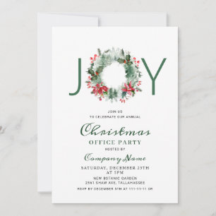 Festive Holly Christmas Corporate Holiday Party Invitation