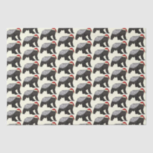 Festive Honey Badger Badass Santa Christmas Animal Tissue Paper