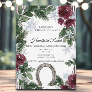 Festive Horse Christmas Party Invitation