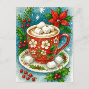 Festive Hot Cocoa Christmas Postcard