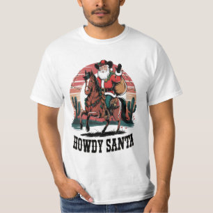 Festive Howdy Santa Cowboy Style: Wild West Twist T-Shirt