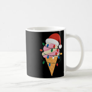 Festive Ice Cream With Christmas Lights And Santa Coffee Mug