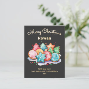 Festive Iced Cookies Personalized Merry Christmas Holiday Card