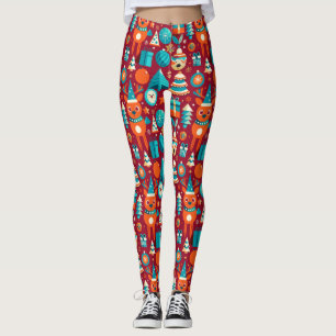Festive illustration leggings