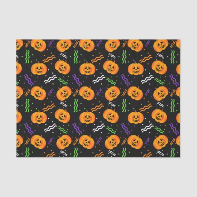 Festive Jack-o'-lanterns Background Tissue Paper (Front)