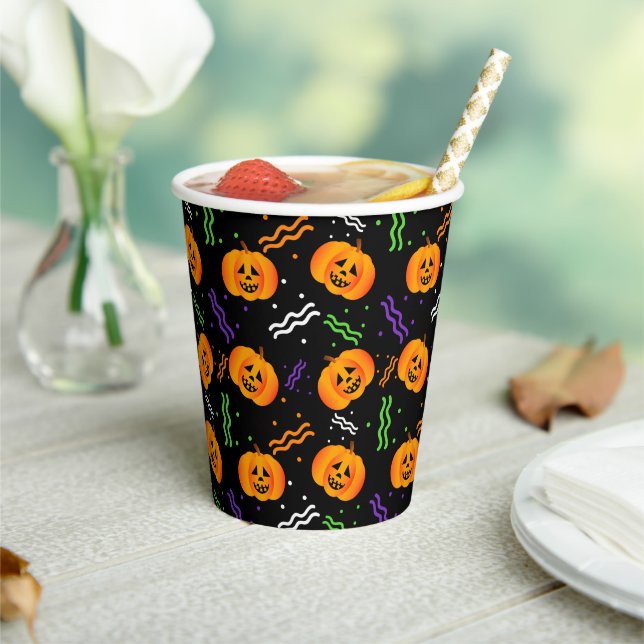 Festive Jack-O'-Lanterns Paper Cups (Insitu)
