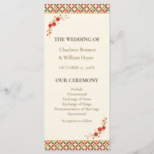 Festive Japanese Blossom Wedding Program