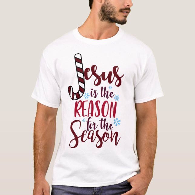 Festive Jesus is the reason for the Season T-Shirt (Front)