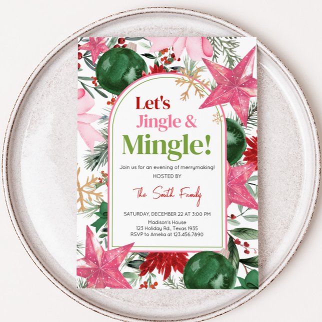 Festive Jingle and Mingle Christmas Party Invitation (Merrymaking Jingle and Mingle Christmas Party Invitation)