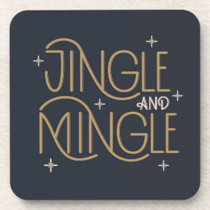 Festive Jingle and Mingle Holiday Design Coaster