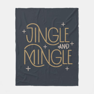 Festive Jingle and Mingle Holiday Design Fleece Blanket
