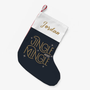Festive Jingle and Mingle Holiday Design Small Christmas Stocking