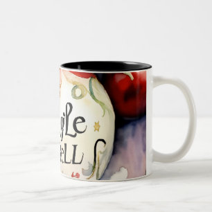 "Festive Jingle Bells: Christmas Print Mug" Two-Tone Coffee Mug